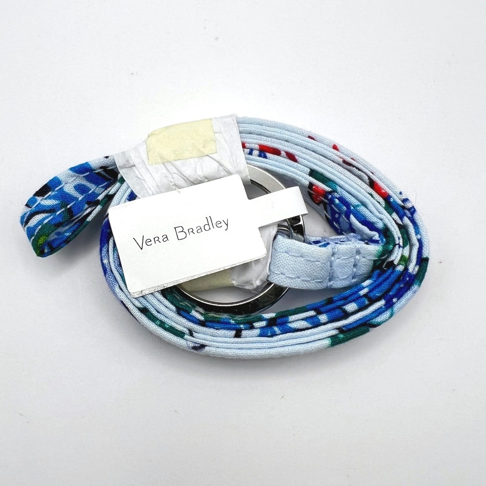 Vera Bradley Lanyard NWT Anchors Aweigh Zip ID Keychain Clasp 24166-T92